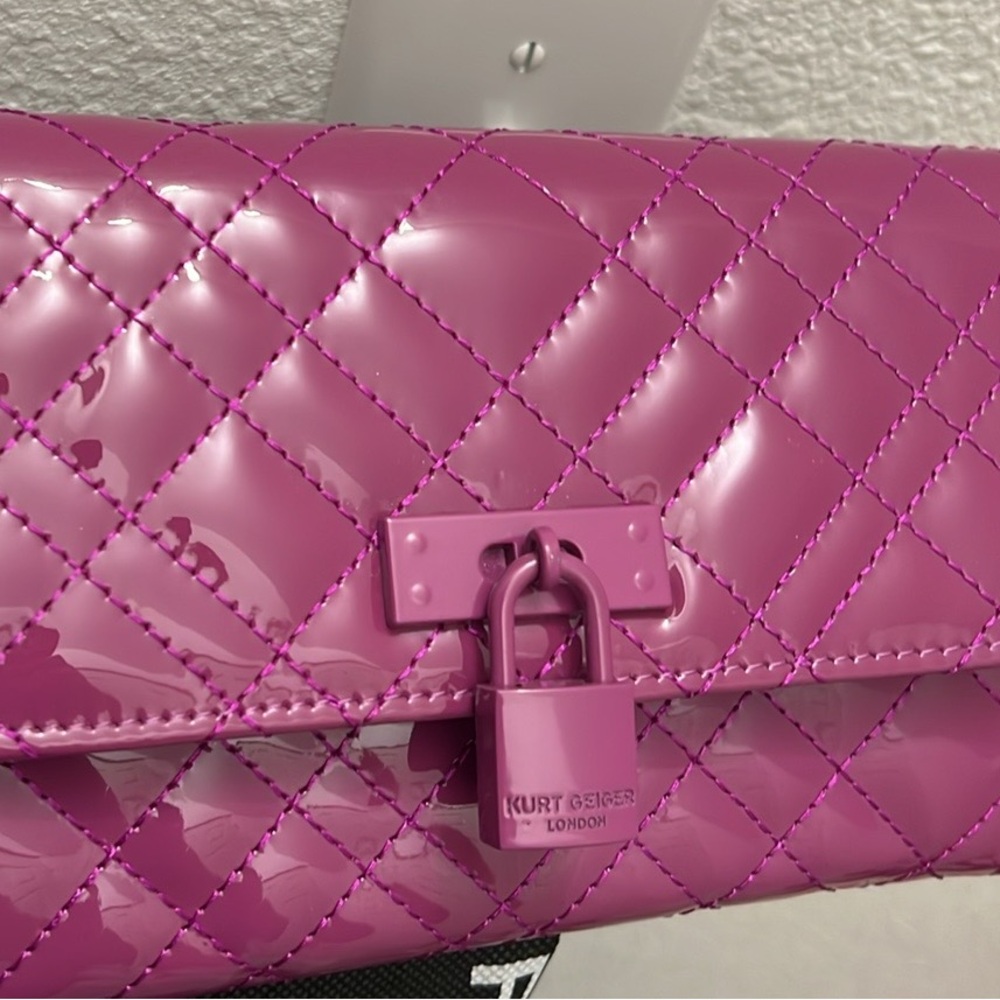 New Kurt Geiger london Brixton crossbody purple leather bag dust bag included